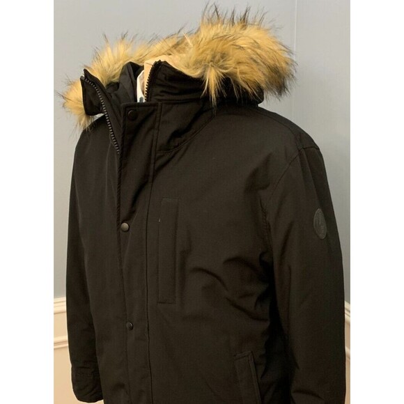 GH Bass Down Parka Mens L Goose Feathers Hooded Faux Fur Winter Insulated Coat - Picture 2 of 10